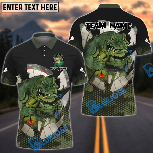 BlueJose Darts Crocodile Dartboard Broken Personalized Name And Team Name Shirt