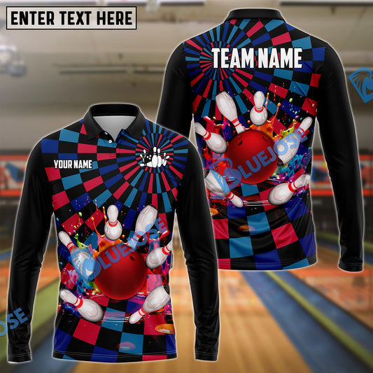 BlueJoses Bowling Neon Lights Customized Name, Team Name 3D Shirt