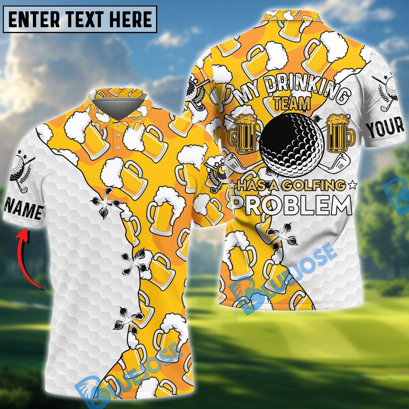 BlueJose My Drinking Team Has A Golfing Problem Customized Name, Team Name Shirts