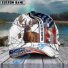 BlueJose Deer Huntaholic American Hunting Camo Pattern Multicolor Personalized Name 3D Cap (4 colors)