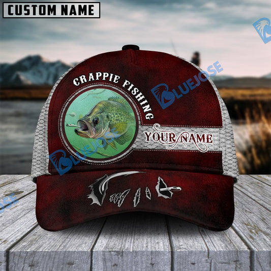 BlueJose Happy Fishing Crappie Fish Personalized Cap