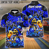 BlueJose Bowling & Pins Irish St Patrick Day Skeleton Beer Party Customized Name, Team Name 3D Shirt (4 Colors)