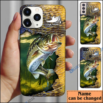 BlueJose Fishing Bass Skin  Personalized Name Phone Case