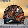 BlueJose Deer Hunting USA Flag Cross Jesus Personalized Cap 3D Printed Multicolor (6 colors)