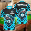 BlueJose Billiards Ball 8 Angry Shark  Personalized Name Shirt (4 Colors)