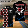 BlueJose Bowling Argyle Strikes Customized Name, Team Name 3D Shirt (4 Colors)