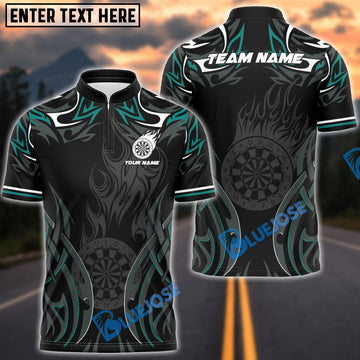 BlueJose Darts Gray Flame Personalized Name, Team Name Shirt (4 Colors)