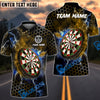 BlueJose Darts Thunder Hexagon Pattern Personalized Name, Team Name Shirt (4 Colors)