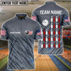 BlueJose Bowling American Flag Gray Personalized Name, Team Name 3D Shirt