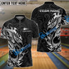 BlueJose Bowling And Pins Tribal Style Customized Name 3D Shirt (6 Colors)