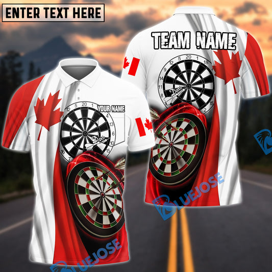 BlueJose Darts Canadian Flag Dartboard Style Personalized Name, Team Name Shirt
