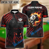 BlueJose Billiards Ball 8 Pool Flaming Panther Personalized Name Shirt (4 Colors)
