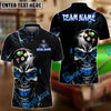 BlueJose Billiards Thunder Lightning Skull Personalized Name Shirt (4 Colors)