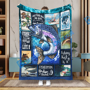 BlueJose Water Fishing Art Fishing Blanket