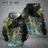 Bluejose Crappie Fishing Dark Water Art Style Custom Name & Team Name 3D Shirts