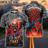 BlueJose Darts Flame Skull "I'd Hit That" Personalized Name, Team Name Unisex Shirt (4 Colors)