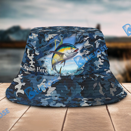 BlueJose Tuna Camouflage Custom Name Bucket Hat