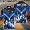 BlueJoses Bowling And Pins Flame From Hell Multicolor Customized Name 3D Shirt ( 4 Colors )