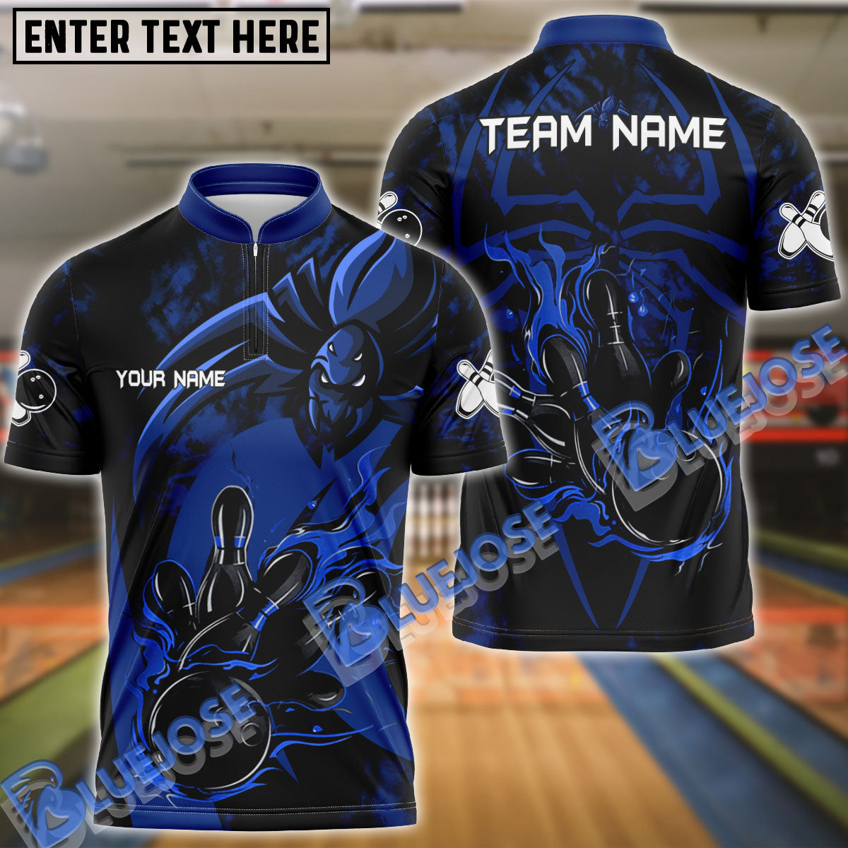 BlueJose Spider Bowling Personalized Name, Team Name 3D Shirt (4 Colors)