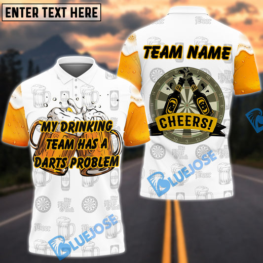 BlueJose Beer And Darts Drinking Team Multicolor Options Personalized Name Shirt (4 Colors)