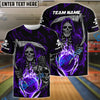 BlueJose Bowling And Pins Reaper Flame Customized Name 3D Shirt (4 Colors)