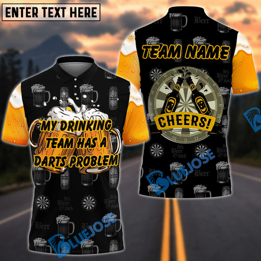 BlueJose Beer And Darts Drinking Team Multicolor Options Personalized Name Shirt (4 Colors)