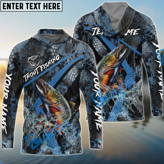 Bluejose Trout Fishing Dark Skin Sport Custom Name & Team Name 3D Shirts