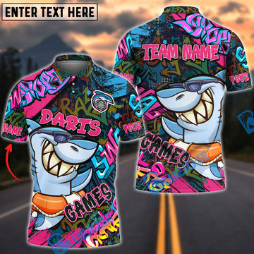 BlueJose Darts Funny Shark Graffiti Personalized Shirt