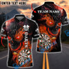 BlueJose Darts Flame Skull Pattern Personalized Name, Team Name Shirt (4 Colors)
