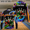 BlueJoses Bowling Graffiti Curved Line Customized Name, Team Name 3D Shirt