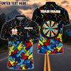 BlueJose Darts Autism Awareness Puzzle Customized Name, Team Name 3D Shirt