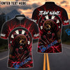 BlueJose Darts Furious Grizzly Bear Dartboard Personalized Name, Team Name Shirt (4 Colors)
