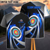 BlueJoses Flame Archery Tornado Pattern Customized Name 3D Shirt (4 Colors)