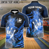 BlueJoses Bowling And Pins Fire Dragon Scale Multicolor Customized Name 3D Shirt ( 4 Colors )