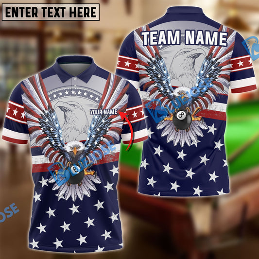 BlueJose Billiards Ball 8 Mighty American Eagle Personalized Name, Team Name Unisex Shirt