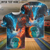 BlueJose Bowling Water Dragon & Fire Dragon Customized Name, Team Name 3D Shirt