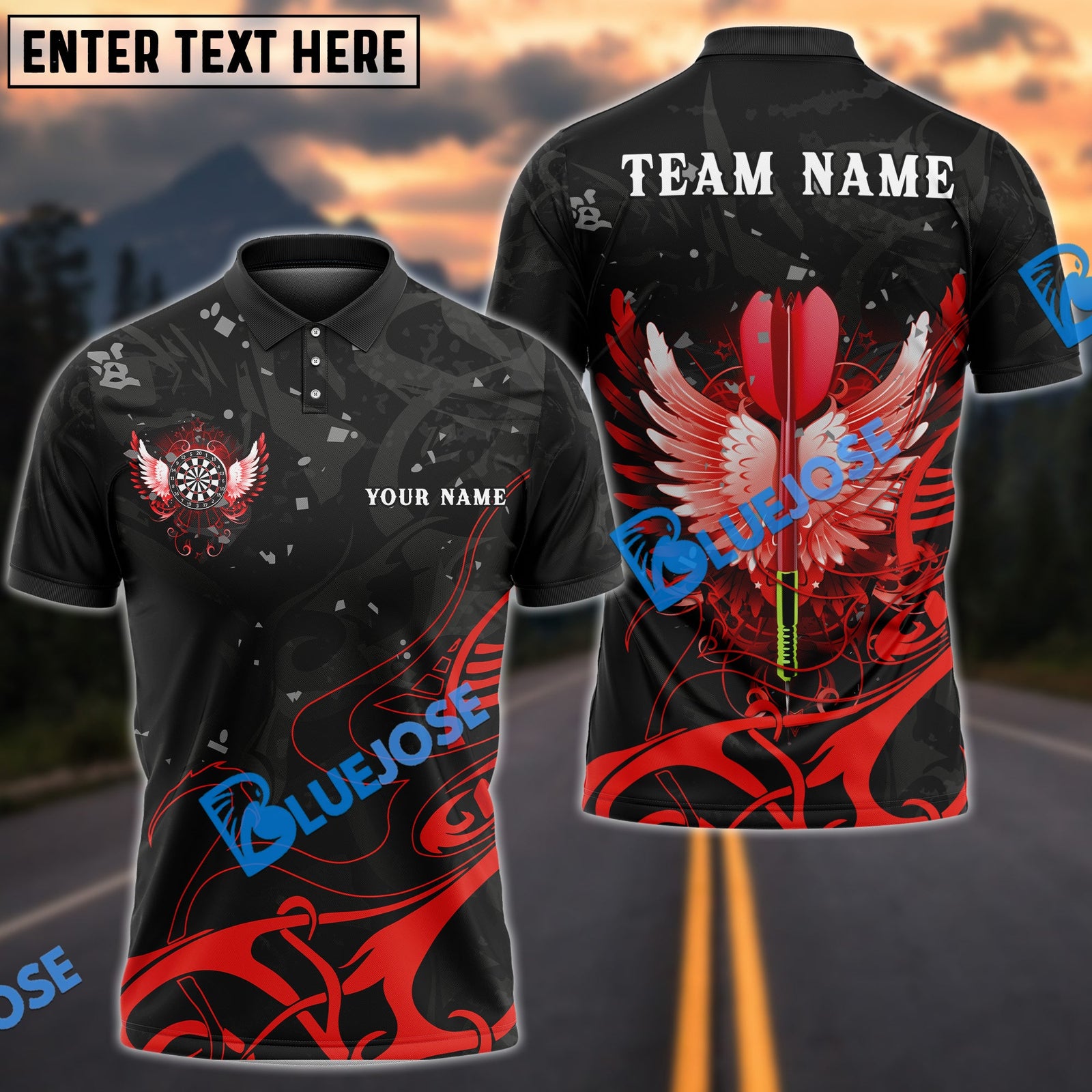 BlueJose Darts Arrow With Beautiful Wing Personalized Name Shirt (4 Colors)