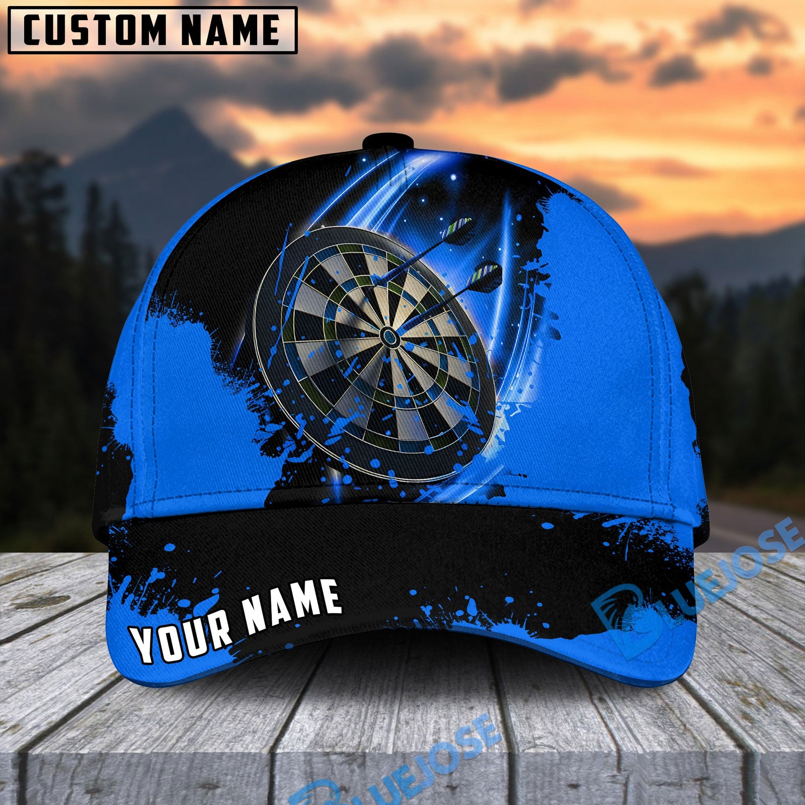 BlueJose Darts Fire Personalized Name Cap (7 Colors)