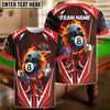 BlueJose Billiards Flaming 8-Ball Cool Style Personalized Name, Team Name Unisex Shirt (4 Colors)