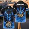 BlueJose Darts Wolf Fire Flame Personalized Name, Team Name 3D Shirt (4 Colors)