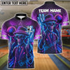 BlueJose Bowling And Pins Skeleton Neon Attitude Customized Name, Team Name 3D Shirt (4 Colors)