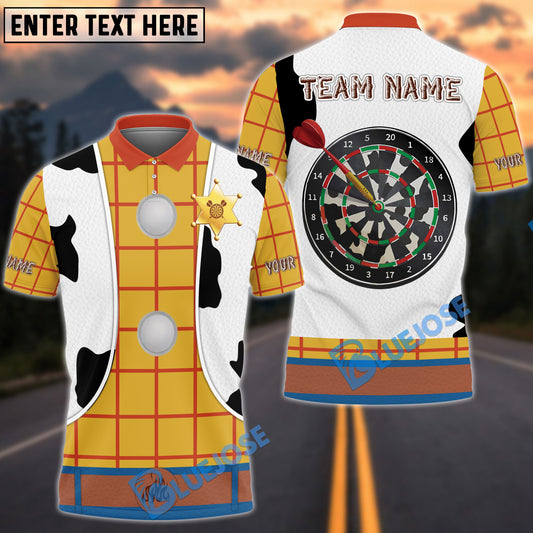 BlueJose Darts Cowboy Sheriff Woody Personalized Name Shirt