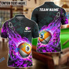 BlueJose Billiards Ball 9 Fireball Magic Personalized Name Shirt (4 Colors)