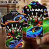 BlueJoses Bowling Graffiti Curved Line Customized Name, Team Name 3D Shirt