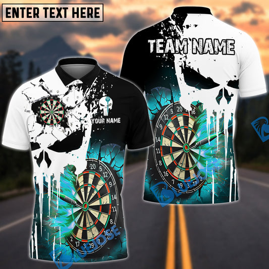 BlueJose Darts Punished Skull Flame Personalized Name, Team Name 3D Shirt (4 Colors)