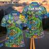 BlueJose Darts Autism Awareness T-Rex Graffiti Personalized Name, Team Name Shirt