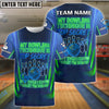 BlueJose Neon Bowling Quote Shirt – "Top Secret" Customized Name, Team Name 3D Shirt (4 Colors)