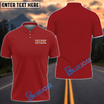 BlueJose Multicolor Unique Vietnam Veteran Polo Shirt