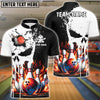 BlueJose Bowling Punished Skull Flame Personalized Name, Team Name 3D Shirt (4 Colors)