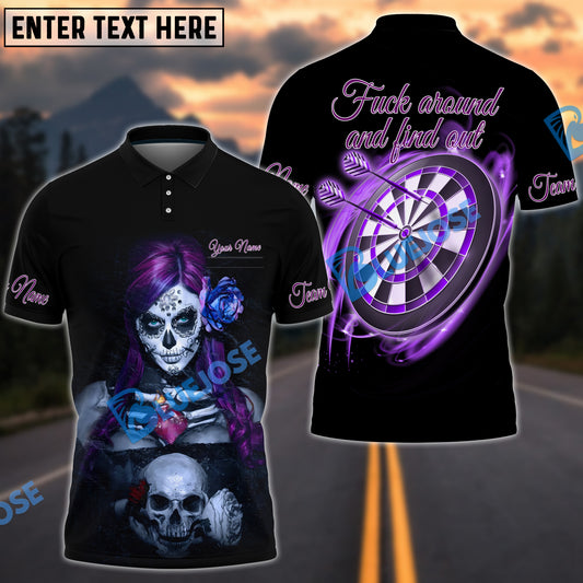 BlueJose Darts Purple Girl & Skull Personalized Shirt